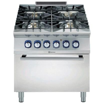 Modüler Pişirme Ekipmanları 900XP Gazlı 4-Açık Ateşli Kuzine, Elektrik Fırınlı